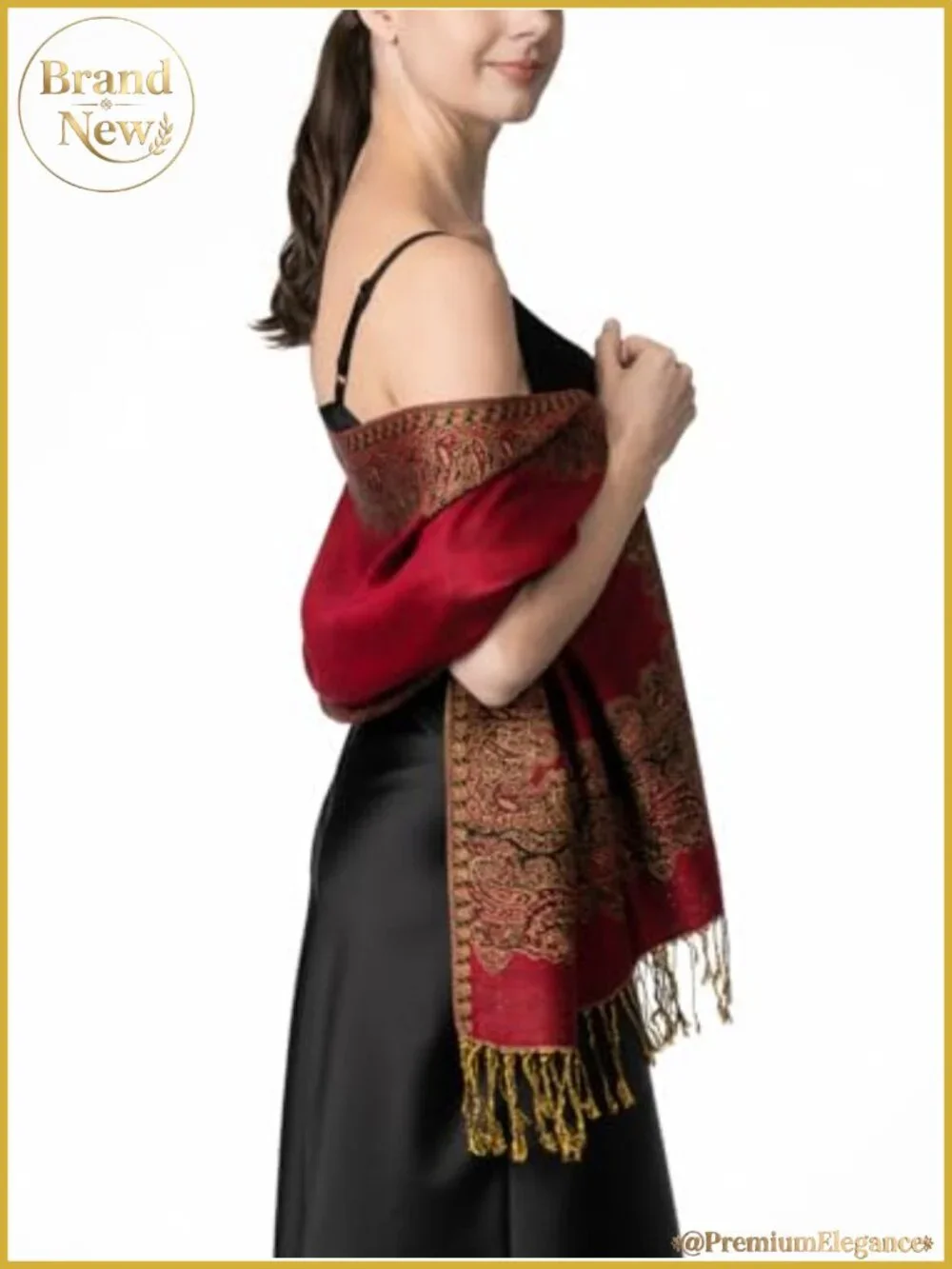 Viscose Acrylic Pashmina Shawl Wrap Women Paisley Evening Scarf